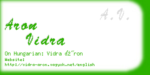 aron vidra business card